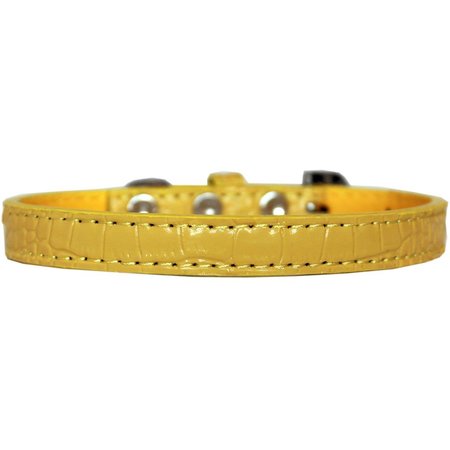 MIRAGE PET PRODUCTS Wichita Plain Croc Dog CollarYellow Size 14 720-02 YWC14